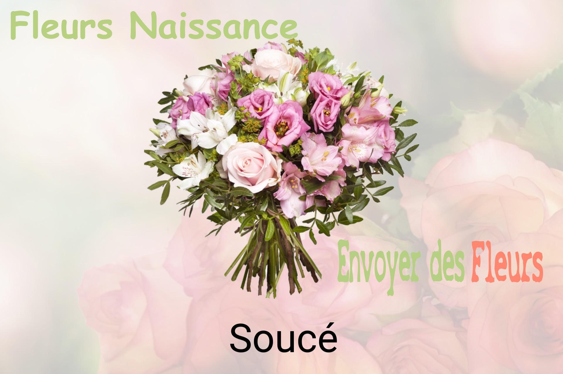 Bouquet de fleurs de naissance livré à Soucé